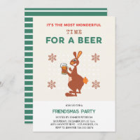 Friendsmas invitations Funny Kangaroo Beer Pun