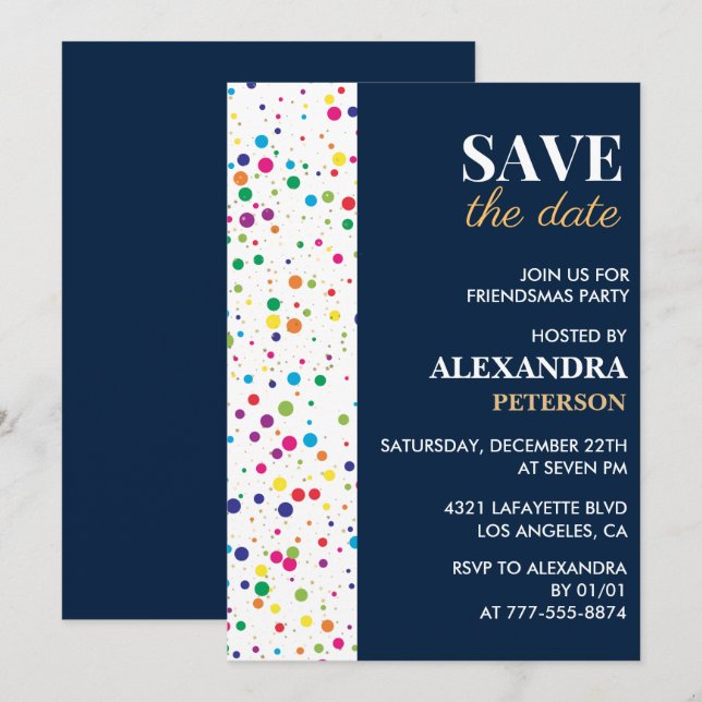 Friendsmas invitations Save the date Confetti (Front/Back)