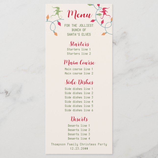 Friendsmas Jolliest Bunch Christmas Vacation Party Menu (Front)