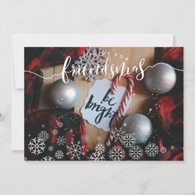 Friendsmas Snowflakes Photo Invitation (Devant)