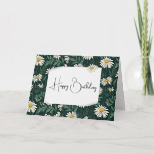 Friends's Birthday White Daisy Meadow Card