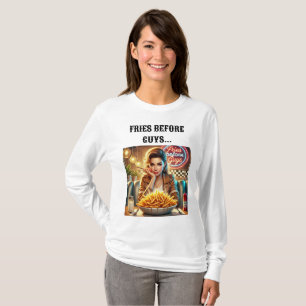 Fries Avant Les Gars Drôle T-Shirt Design.