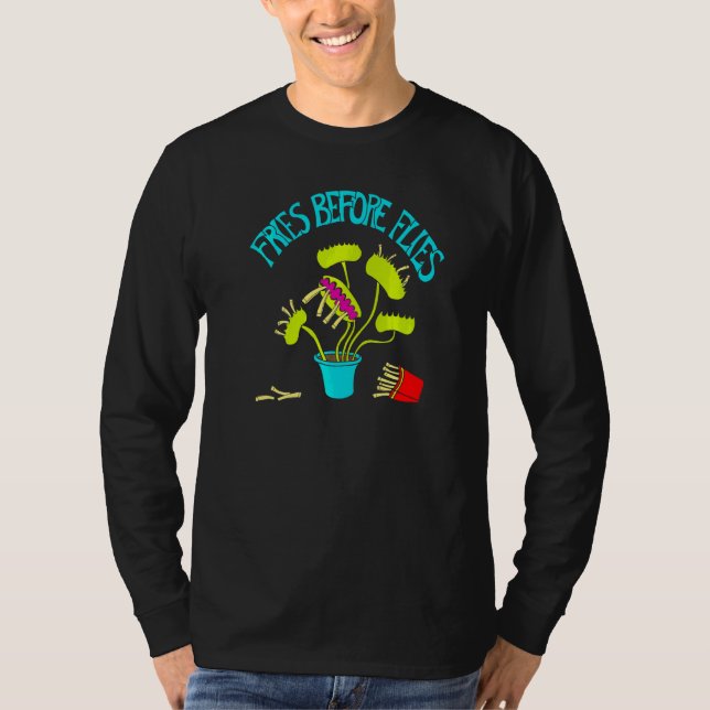 Fries Before Flies  Venus Flytrap Graphic T-Shirt (Front)