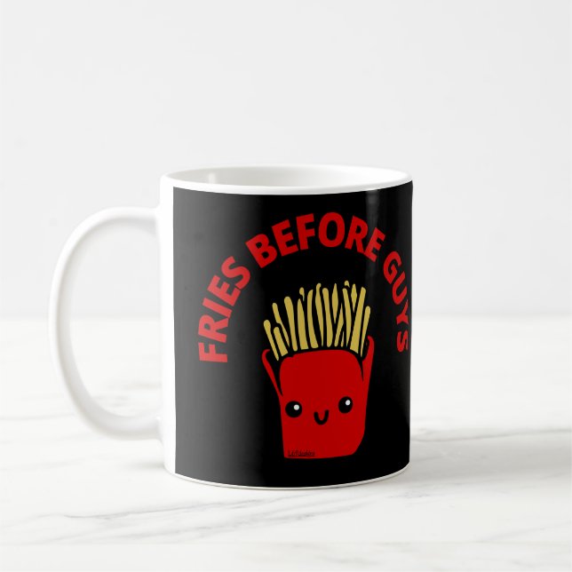 FRIES BEFORE GUYS funny french fries pun           Coffee Mug (Left)