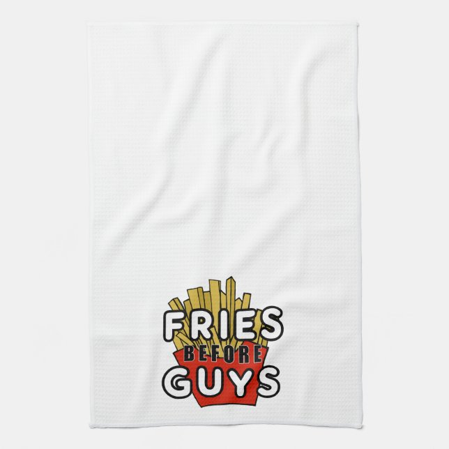 Fries before guys kitchen towel (Vertical)
