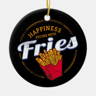 Fries Chips Snack Vintage Potato or French Fries Ceramic Ornament