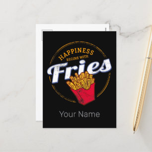 Fries Chips Snack Vintage Potato or French Fries Holiday Postcard