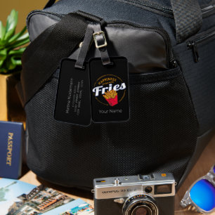 Fries Chips Snack Vintage Potato or French Fries Luggage Tag