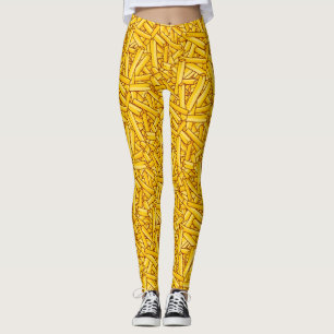 Fries Funny Cartoon Chips Pattern Leggings
