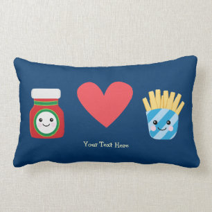 Fries & Ketchup (customizable) Lumbar Pillow