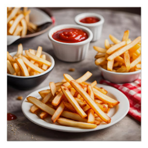 Fries & Ketchup Poster