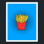 Fries Pop Art Poster<br><div class="desc">Add a burst of fun and flavour to your space with this Fries Pop Art poster! Featuring a bold and playful design, this artwork transforms the classic fries into a vibrant masterpiece. Perfect for kitchens, dining areas, or any room that needs a pop of colour and personality. Whether you're a...</div>