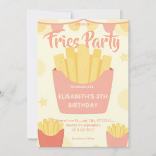 Fries Restaurant Birthday Party Invitation