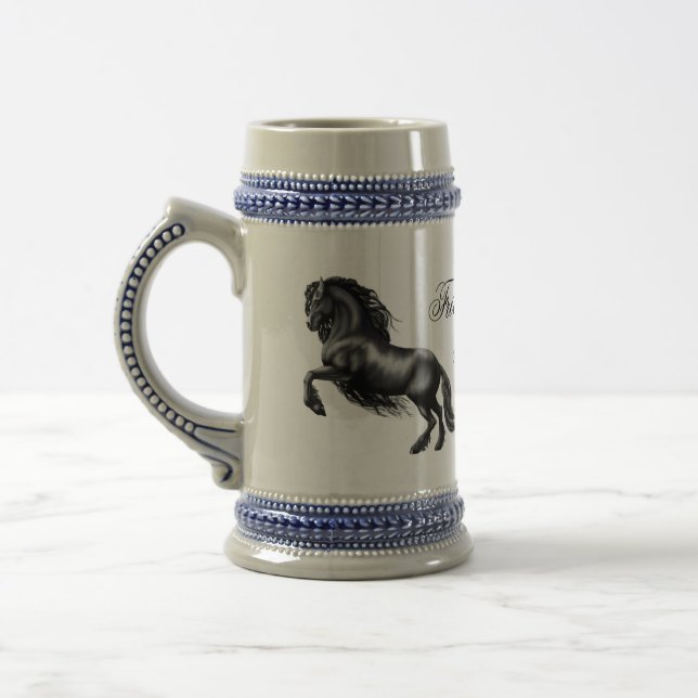 Friesian, black letter beer stein (Left)