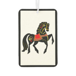 Friesian, black stallion, folk Friesian image Air Freshener