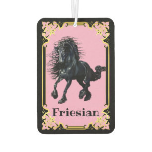 Friesian, black stallion, I love my Friesian/pink Air Freshener