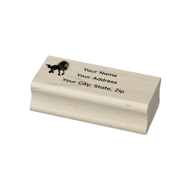 Friesian, black stallion, Personal Address stamp (Stamp)