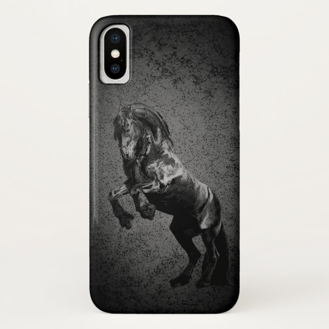 Friesian black stallion, the black beauty, horse Case-Mate iPhone case (Back)