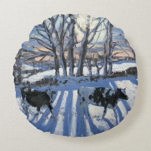 Friesian Cows 2009 Round Pillow