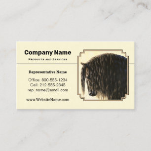Friesian Draught Horse Pale Yellow Business Card
