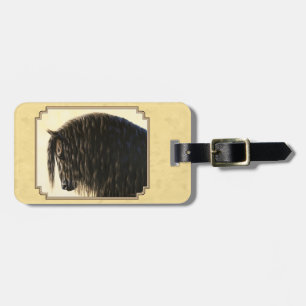 Friesian Draught Horse Yellow Luggage Tag