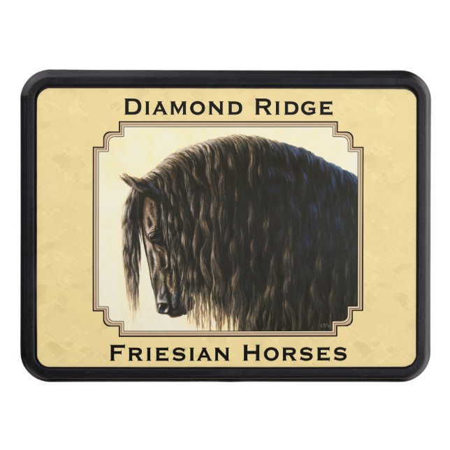 Friesian Draught Horse Yellow Trailer Hitch Cover (Front)