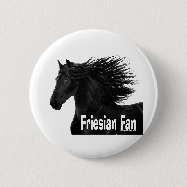 Friesian Fan 2 Inch Round Button (Front)