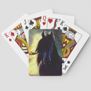 Friesian Glow, Friesian horse, black stallion/mare Playing Cards