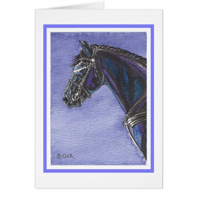 Friesian Horse Blank Card (Front)