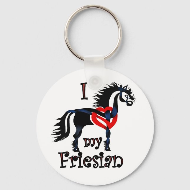 friesian horse, celtic design keychain (Front)