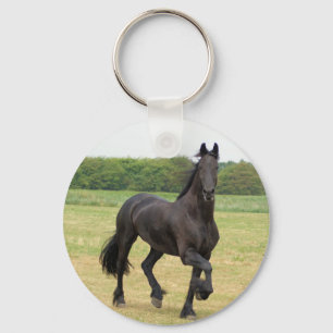 Friesian Horse Keychain