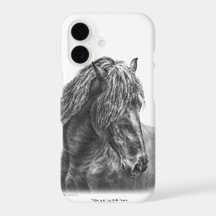 Friesian Horse Portrait Wavy Mane