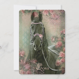 Friesian Mare - Greeting Card
