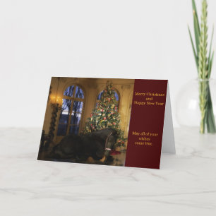 Friesian Mare Under Tree Carte de Noël