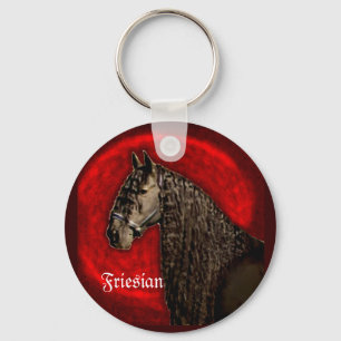 Friesian Portrait Keychain