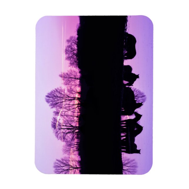 Friesian Reflections at Sunset Magnet (Vertical)