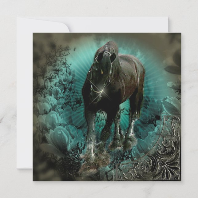 Friesian Stallion ~ Carte de voeux (Devant)