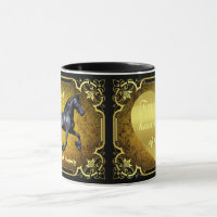 Friesian stallion horse, heart of Gold mug
