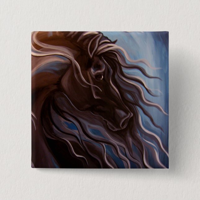 Friesian Storm 2 Inch Square Button (Front)