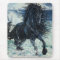 "Friesian Storm" black stallion, cartooned