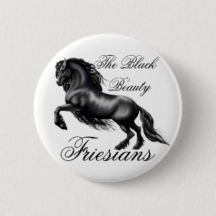 Friesians, black letter 2 inch round button