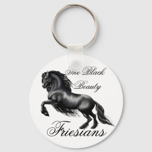 Friesians, black letter keychain