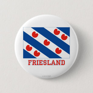 Friesland Flag with name 2 Inch Round Button
