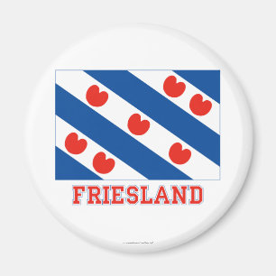 Friesland Flag with name Magnet