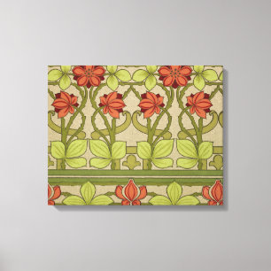Frieze Border Art Nouveau Floral Canvas Print