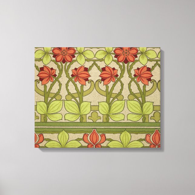Frieze Border Art Nouveau Floral Canvas Print (Front)