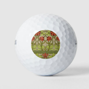 Frieze Border Art Nouveau Floral Golf Balls