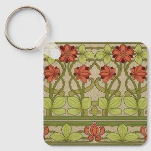 Frieze Border Art Nouveau Floral Keychain