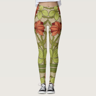 Frieze Border Art Nouveau Floral Leggings