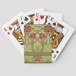 Frieze Border Art Nouveau Floral Playing Cards